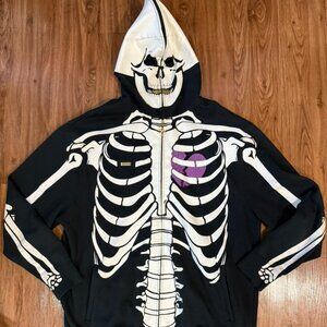 LRG Men's Dead Serious Hoodie Skeleton Jacket, Halloween, XXL. Pre-owned.